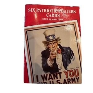 Six Patriotic Posters Postcards James Spero Dover 1990 WWI WWII Uncle Sam Book